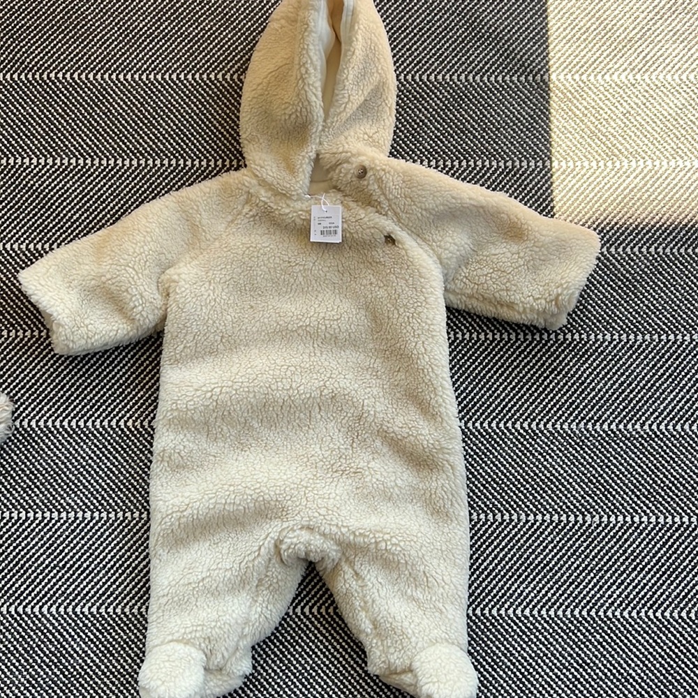 Bonpoint 100% Cotton (Size, 6 months) White, Winter Onesie